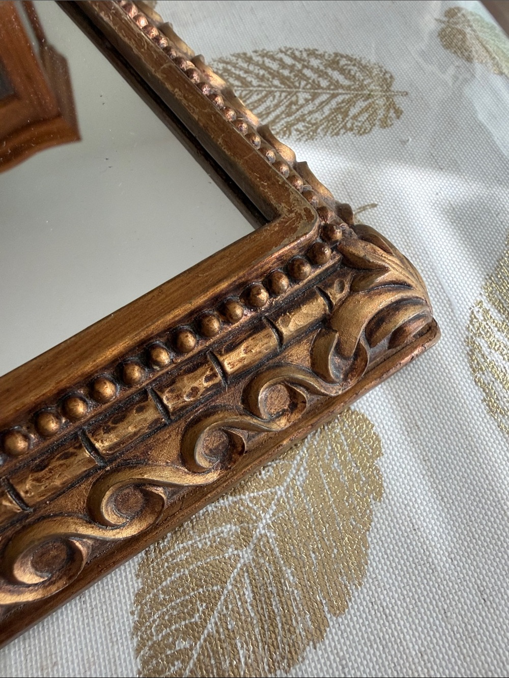 Decorative Square Wall Mirror in Antique Gold - Picture 6 of 9